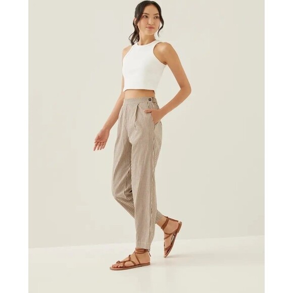 Love Bonito Grenda Elastic Striped Peg Leg Pants - Picture 1 of 7